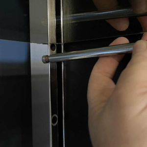 Paire Etagères Wall Unit Modulable Moderniste Chrome et Formica Noir, ca 1970