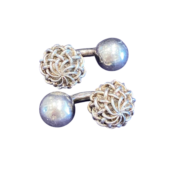 Gaetan de Percin, paire de boutons de manchette en argent, ca 1960