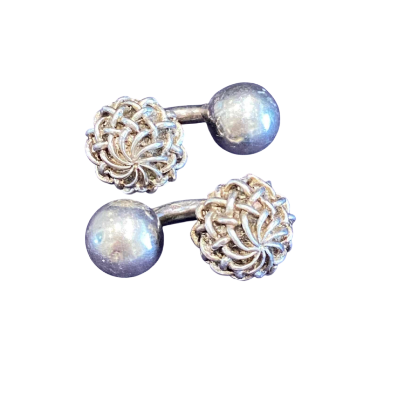 Gaetan de Percin, paire de boutons de manchette en argent, ca 1960
