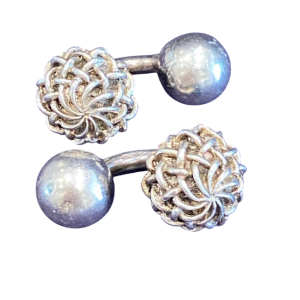 Gaetan de Percin, pair of silver cufflinks, ca 1960