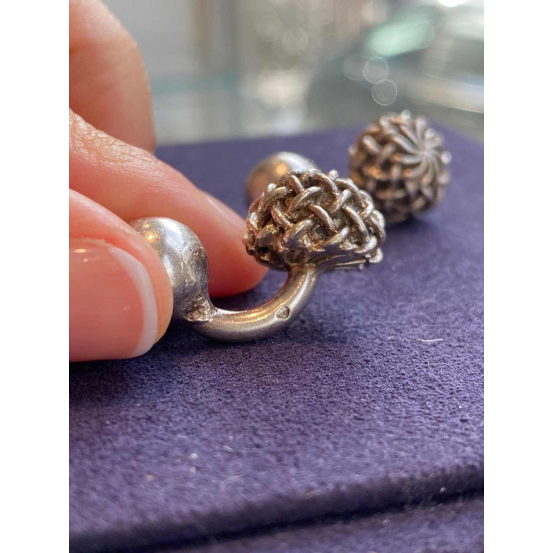 Gaetan de Percin, paire de boutons de manchette en argent, ca 1960