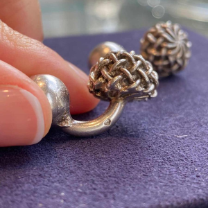 Gaetan de Percin, paire de boutons de manchette en argent, ca 1960