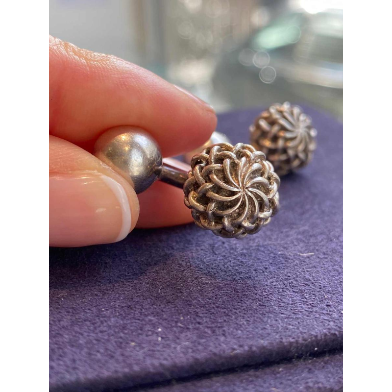 Gaetan de Percin, pair of silver cufflinks, ca 1960