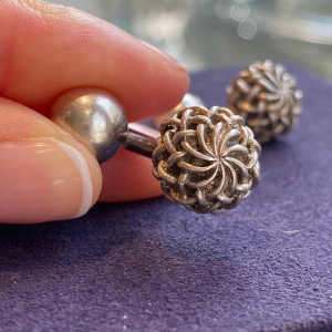 Gaetan de Percin, paire de boutons de manchette en argent, ca 1960