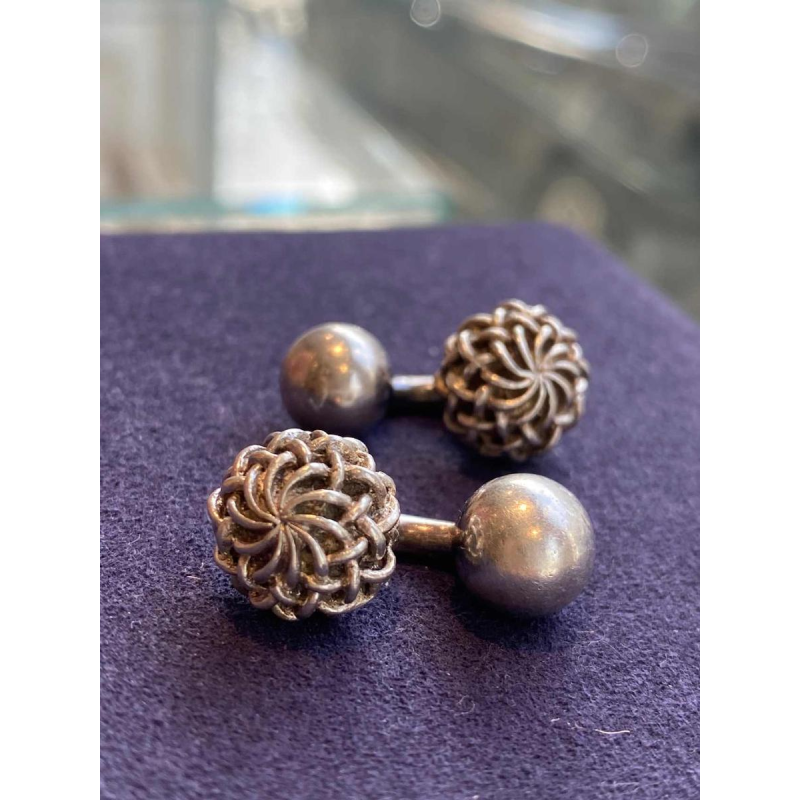 Gaetan de Percin, paire de boutons de manchette en argent, ca 1960