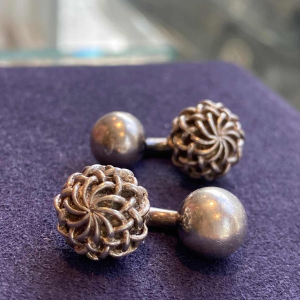 Gaetan de Percin, pair of silver cufflinks, ca 1960