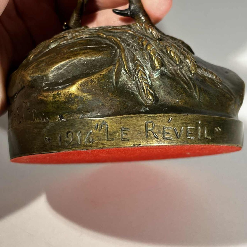 AUGUSTE NICOLAS CAIN pour SUSSE FRERES “Le réveil“ sculpture bronze coq français, XIXe s