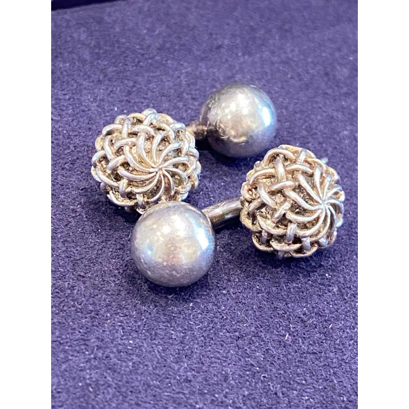Gaetan de Percin, paire de boutons de manchette en argent, ca 1960