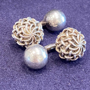 Gaetan de Percin, paire de boutons de manchette en argent, ca 1960