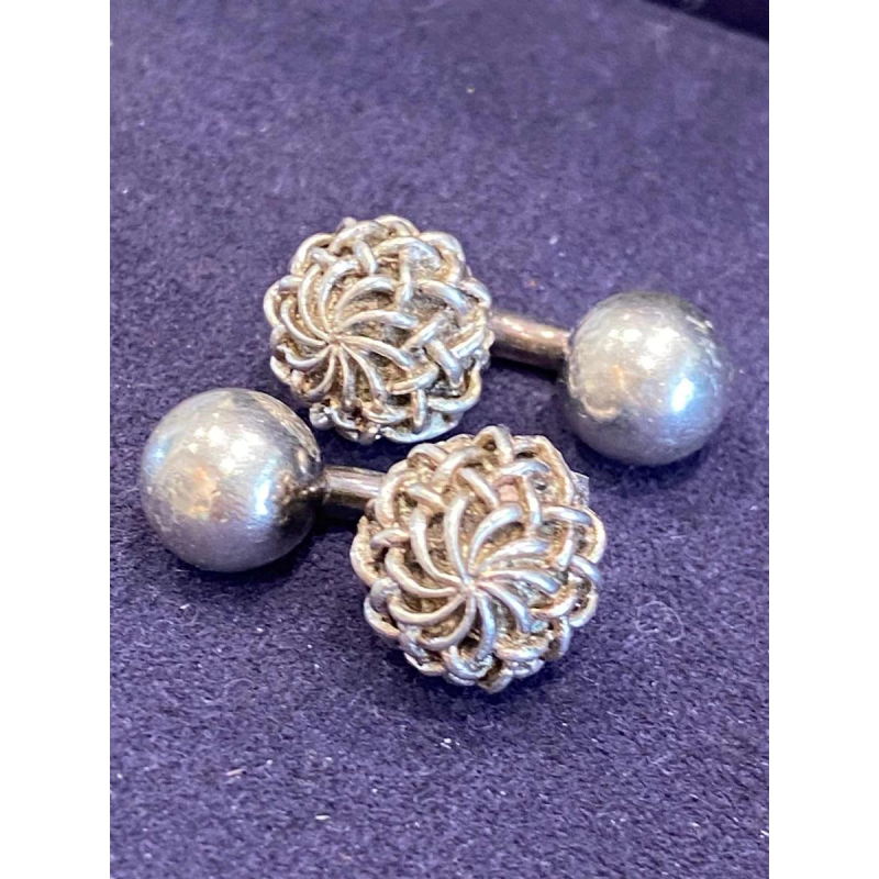 Gaetan de Percin, paire de boutons de manchette en argent, ca 1960