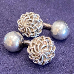 Gaetan de Percin, pair of silver cufflinks, ca 1960