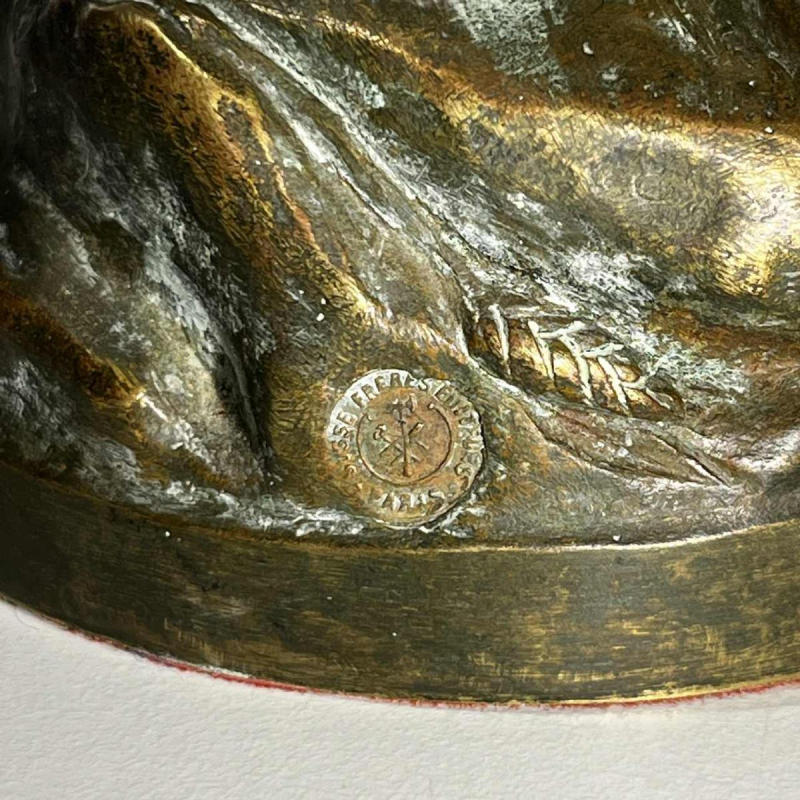 AUGUSTE NICOLAS CAIN voor SUSSE FRERES “De Ontwaking”, bronzen sculptuur van een Franse haan, 19e eeuw