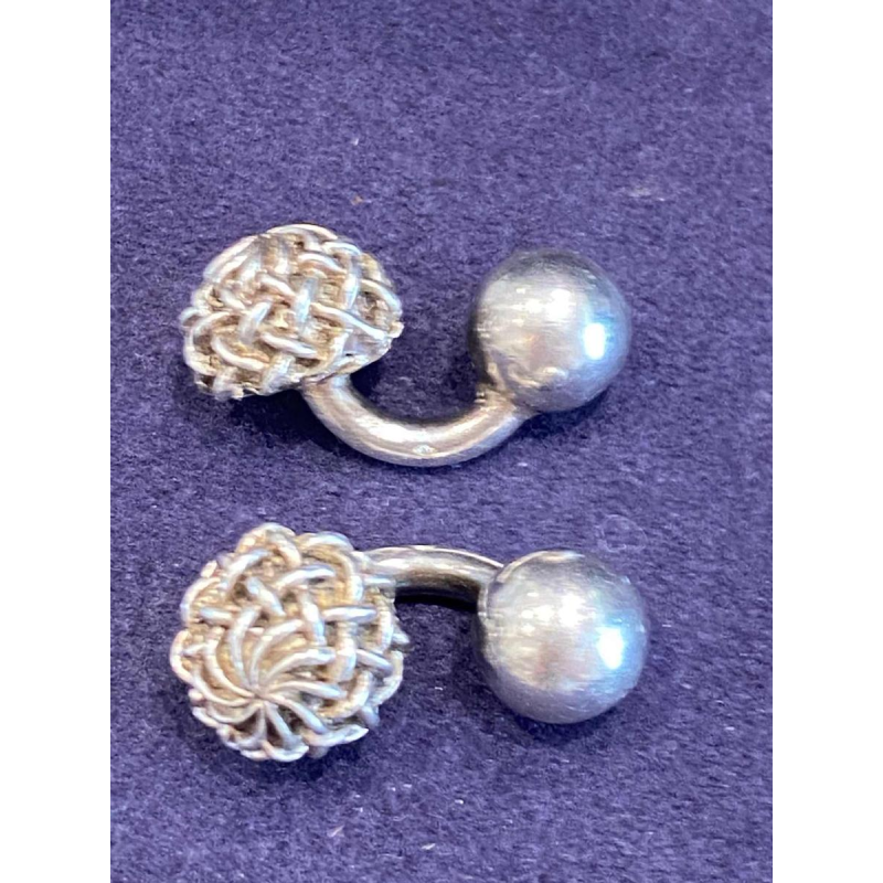 Gaetan de Percin, pair of silver cufflinks, ca 1960