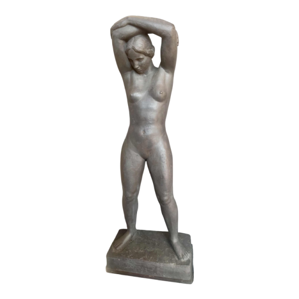 Antoine Vriens, grande sculpture Art Déco en plâtre patiné, 1932