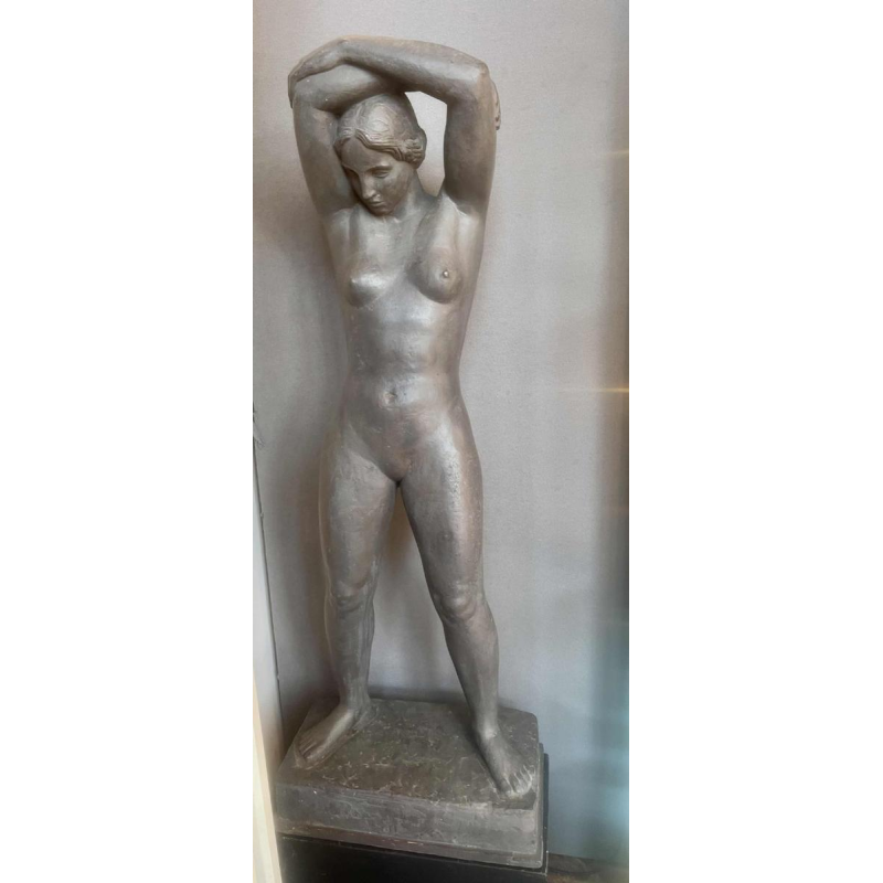Antoine Vriens, large Art Deco sculpture, patinated plaster, 1932