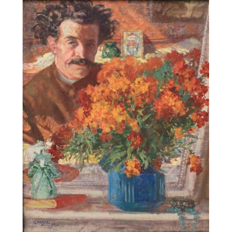 Paul Cirou , oil on canvas " Auto Portrait "