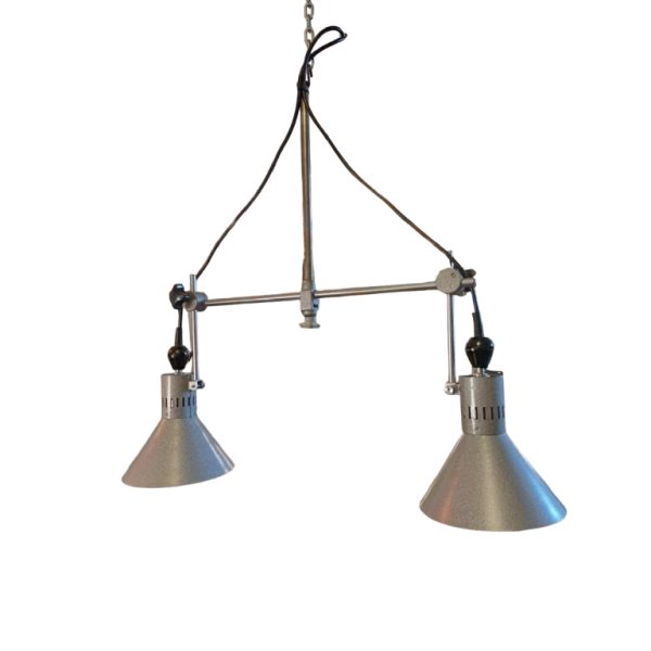 Paire de lampes suspensions industrielles, XXe s