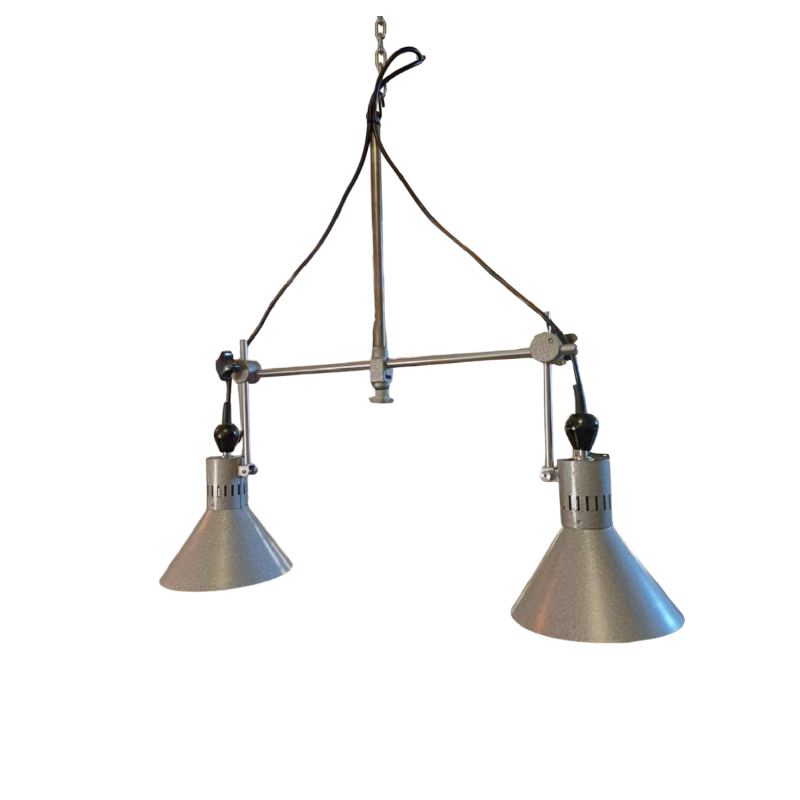 Paire de lampes suspensions industrielles, XXe s