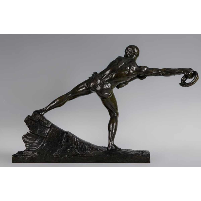 Pierre le Faguays "Le Barreur", bronzen sculptuur