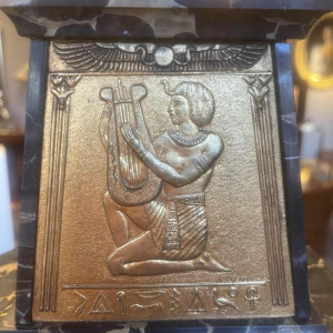 Demetre Chiparus ‘Egyptian Dancer’ silver-plated bronze sculpture, marble base