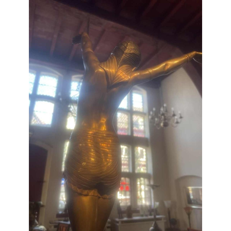 Demetre Chiparus “Danseuse Egyptienne“ sculpture Art Déco en bronze, socle marbre