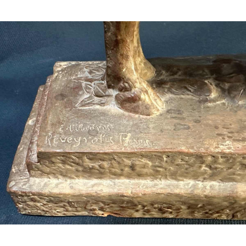 Demeter Chiparus "Bison" terracotta animal sculpture