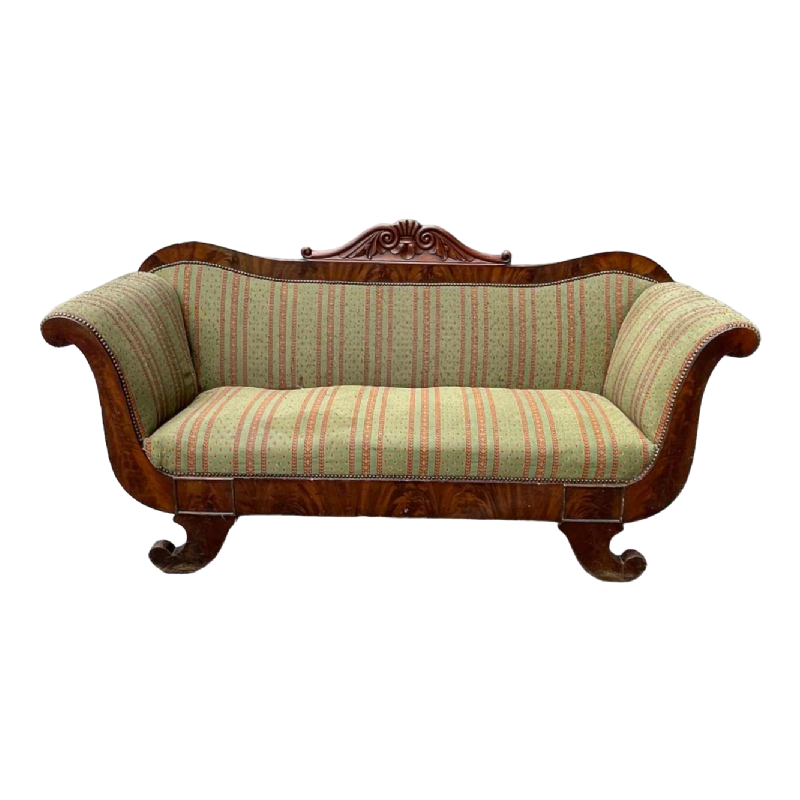 Canapé ancien de style Charles X de type 'Gondole' à restaurer, 19ème siècle