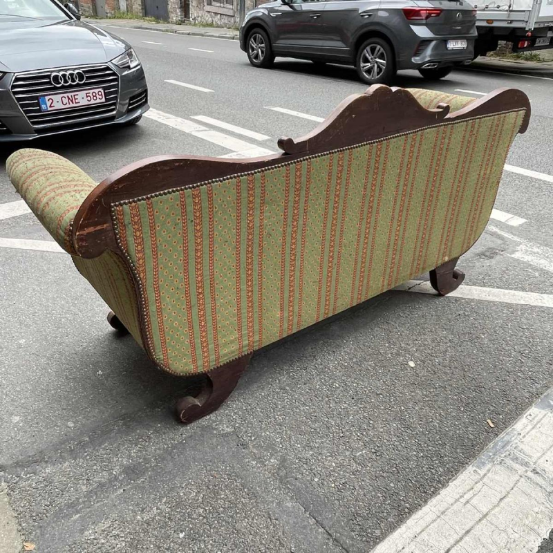 Antieke Charles X stijl 'Gondole' sofa die gerestaureerd moet worden, 19e eeuw