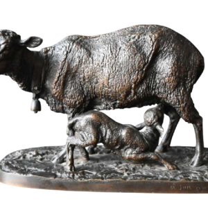 Pierre-Jules Mêne - The Sheep and Her Lamb - bronze sculpture with provenance, 19th c