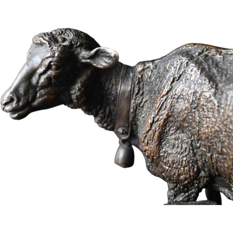 Pierre-Jules Mêne - De ooi en haar lam - bronzen beeld / sculptuur met herkomst, 19e eeuw