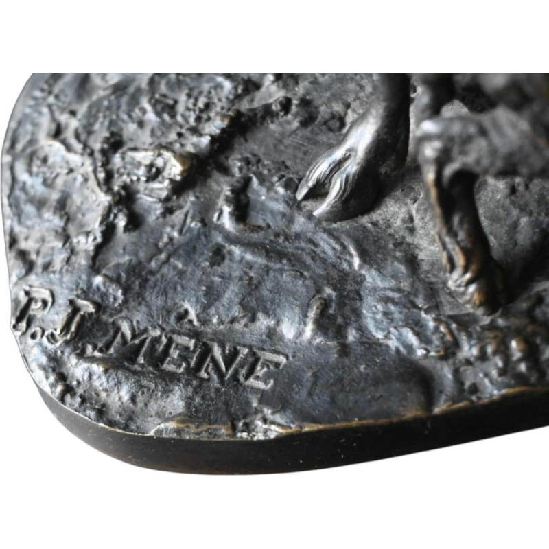 Pierre-Jules Mêne - The Sheep and Her Lamb - bronze sculpture with provenance, 19th c