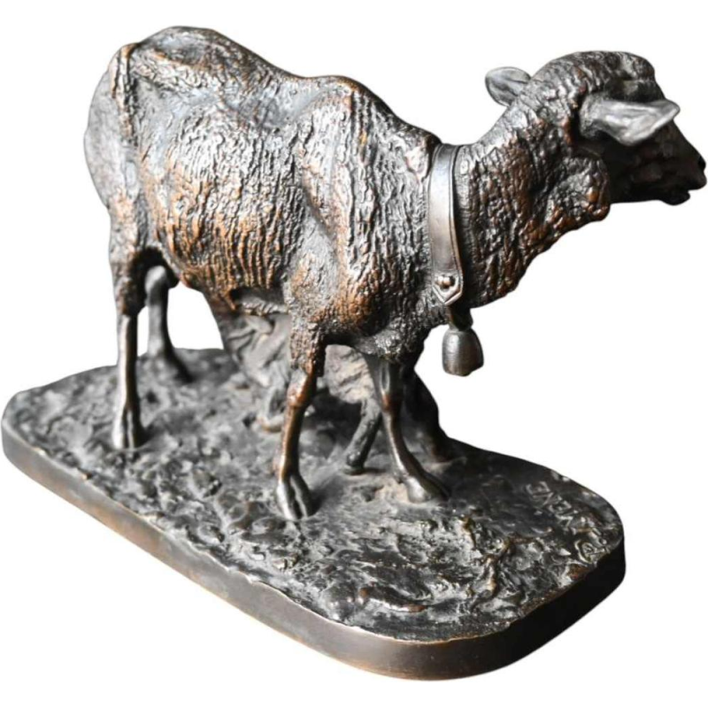 Pierre-Jules Mêne - La brebis et son agneau - sculpture animalière en bronze avec provenance, XIXe s