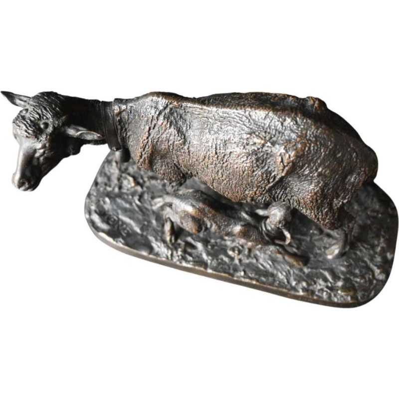 Pierre-Jules Mêne - La brebis et son agneau - sculpture animalière en bronze avec provenance, XIXe s