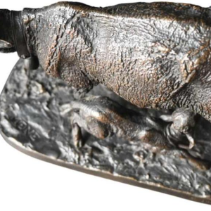 Pierre-Jules Mêne - The Sheep and Her Lamb - bronze sculpture with provenance, 19th c