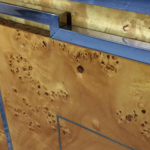 WILLY RIZZO for MARIO SABOT, Dresser / Sideboard / Credenza, Walnut Burl, ca. 1970