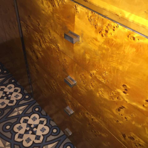 WILLY RIZZO for MARIO SABOT, Dresser / Sideboard / Credenza, Walnut Burl, ca. 1970