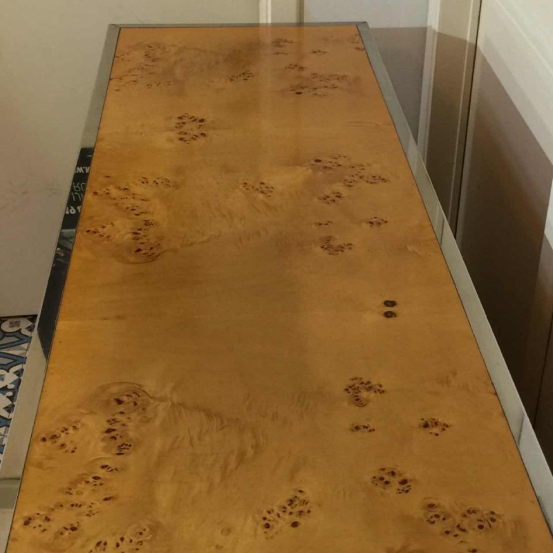 WILLY RIZZO pour MARIO SABOT, Buffet / Enfilade / Dresse, Loupe de Noyer, ca. 1970