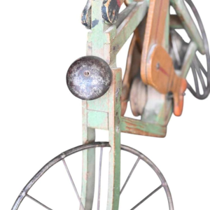 Articulated wood toy cyclist - Belgian folk art, early 20th century