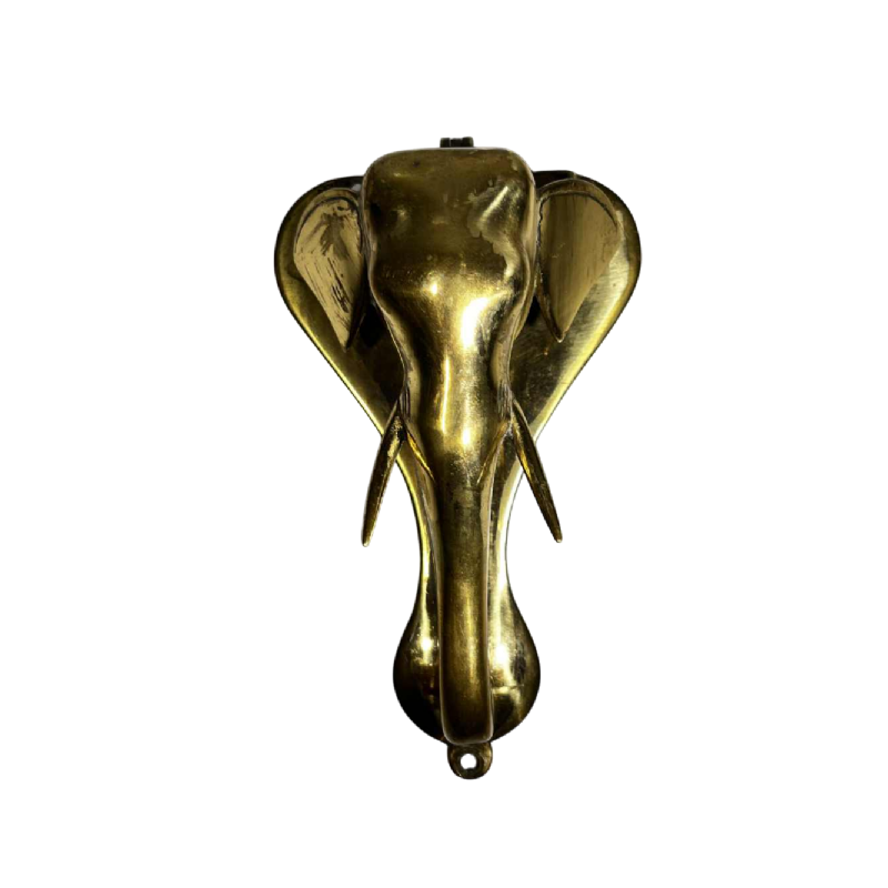 Door knocker / wall paperweight, bronze elephant sculpture, 19th century