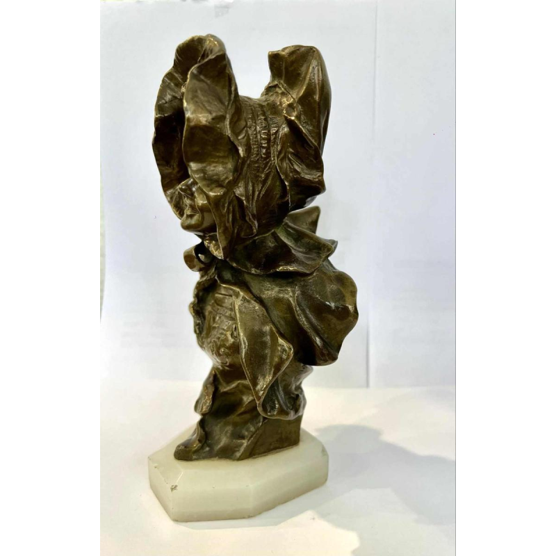 Georges VAN DER STRAETEN door Société des Bronzes Paris, buste van jeune femme rieuse, ca 1900