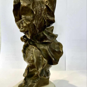 Georges VAN DER STRAETEN by Société des Bronzes Paris, bust of jeune femme rieuse, ca 1900