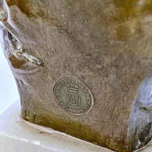 Georges VAN DER STRAETEN par Société des Bronzes Paris, buste "jeune femme rieuse, ca 1900