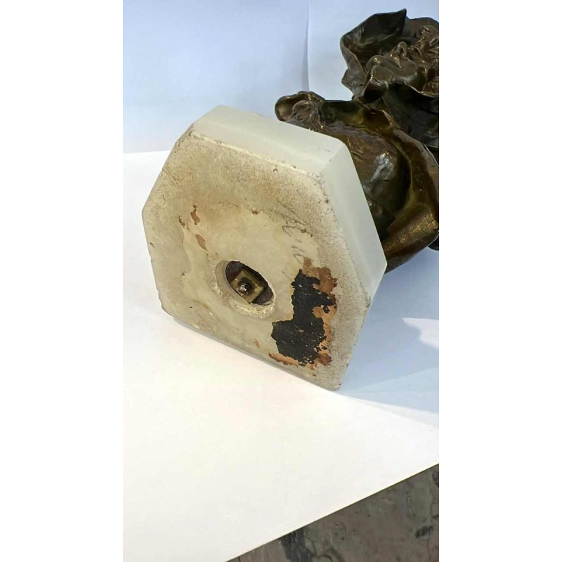 Georges VAN DER STRAETEN par Société des Bronzes Paris, buste "jeune femme rieuse, ca 1900