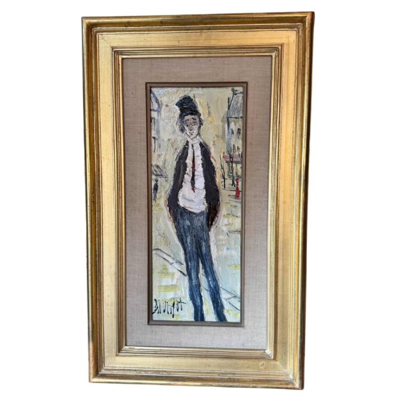 Gabriel DAUCHOT « Jeune homme à Montmartre » peinture sur toile