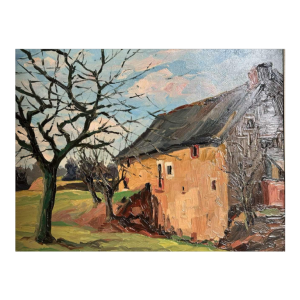 Robert DISTECHE “House in GLEIXHE (Flemalle)“ painting on panel