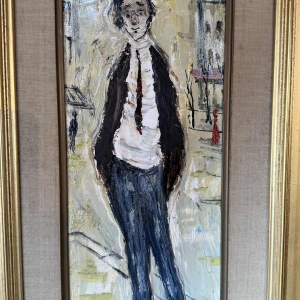 Gabriel DAUCHOT « Jeune homme à Montmartre » peinture sur toile