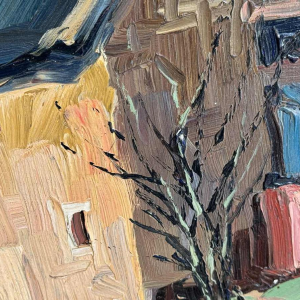 Robert DISTECHE “House in GLEIXHE (Flemalle)“ painting on panel