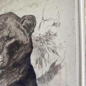 Auguste-André Lançon / Gazette des Beaux-Arts, engraving “Senegal lioness“ 1874