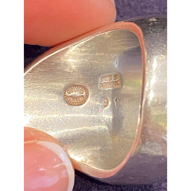 Nanna Ditzel pour Goerg Jensen, bague N°91 en argent massif, Danemark ca 1960