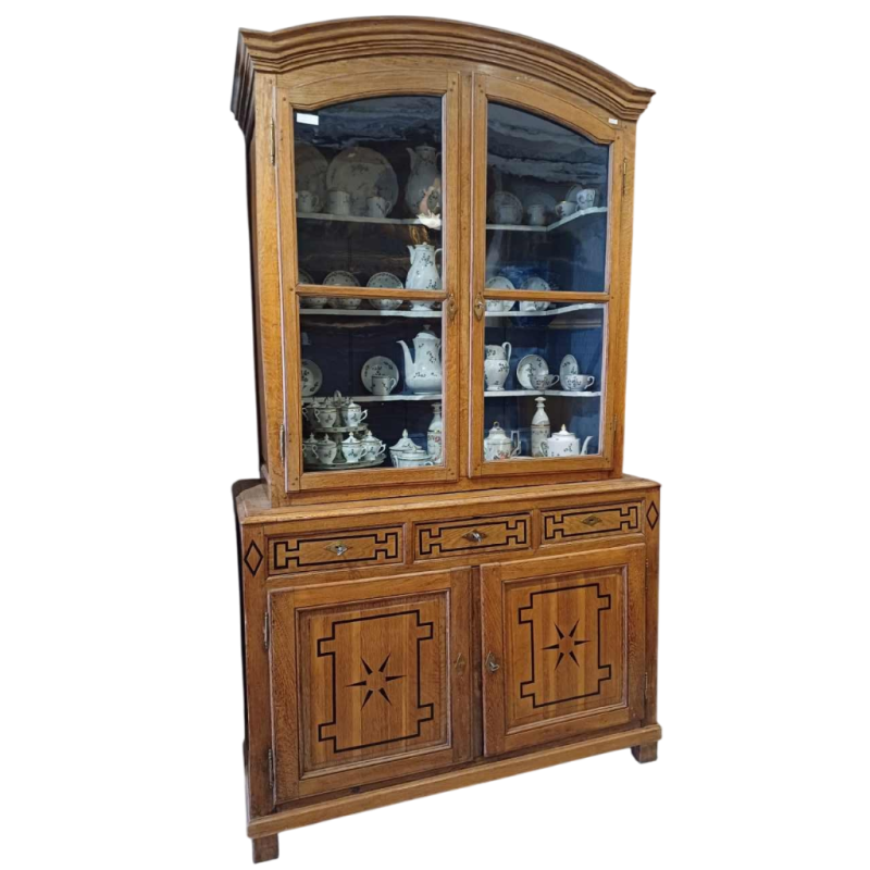 Meuble double corps / vaisselier en chêne, XIXe s